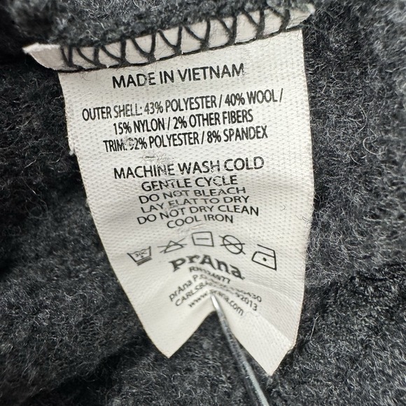 Prana‎ Trask Sweater Men's Medium 1/4 Zip Pullover Ribbed Wool Blend Gray - Picture 9 of 10